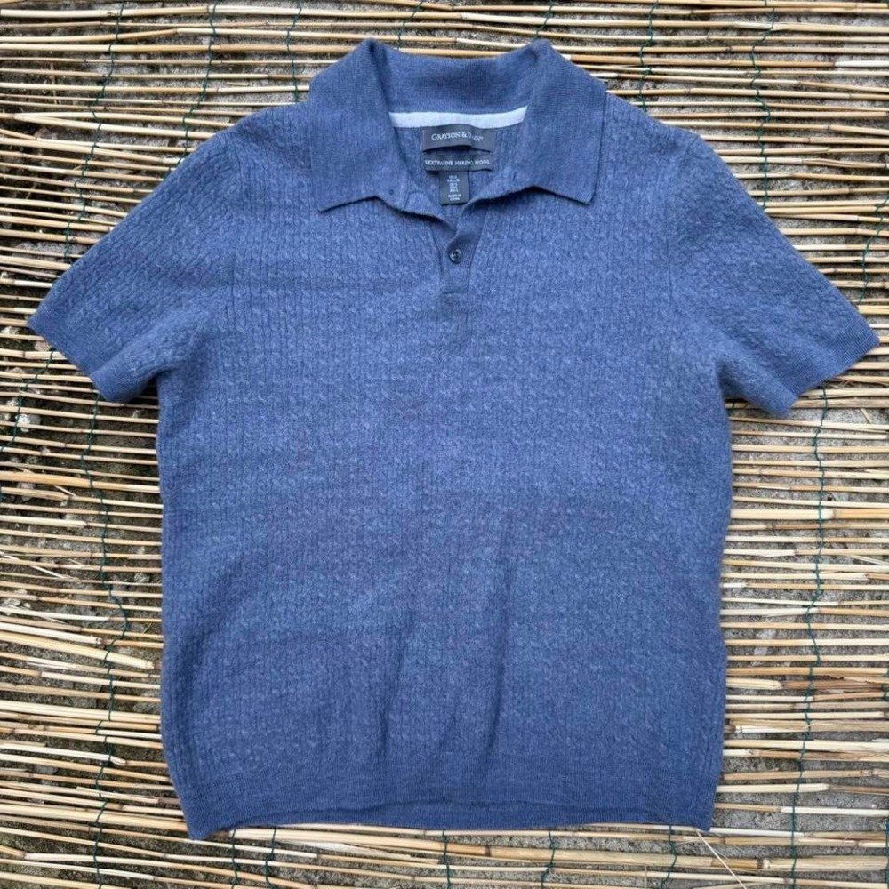 Grayson & Dunn Extrafine Merino Wool Polo Shirt Mens Size Large